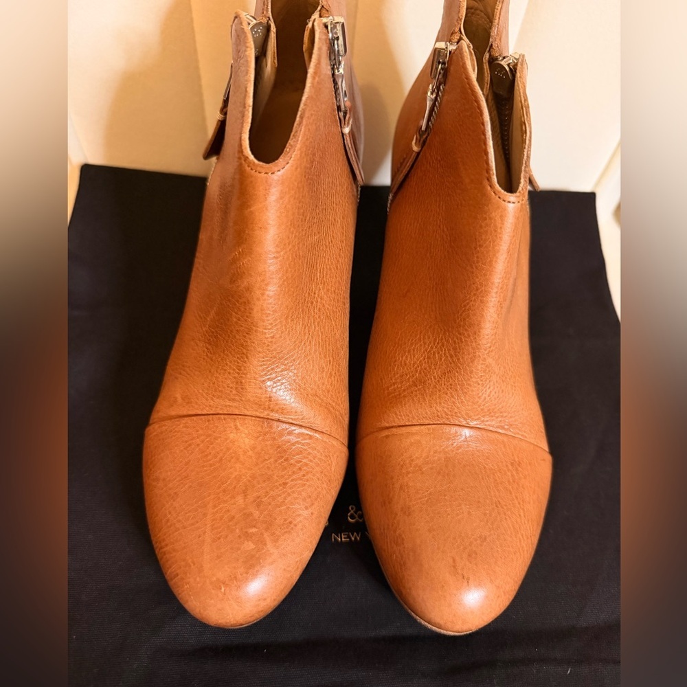 Rag & Bone Margot Cognac Tan Brown Leather Ankle Booties size EU 38.5 - Picture 4 of 12